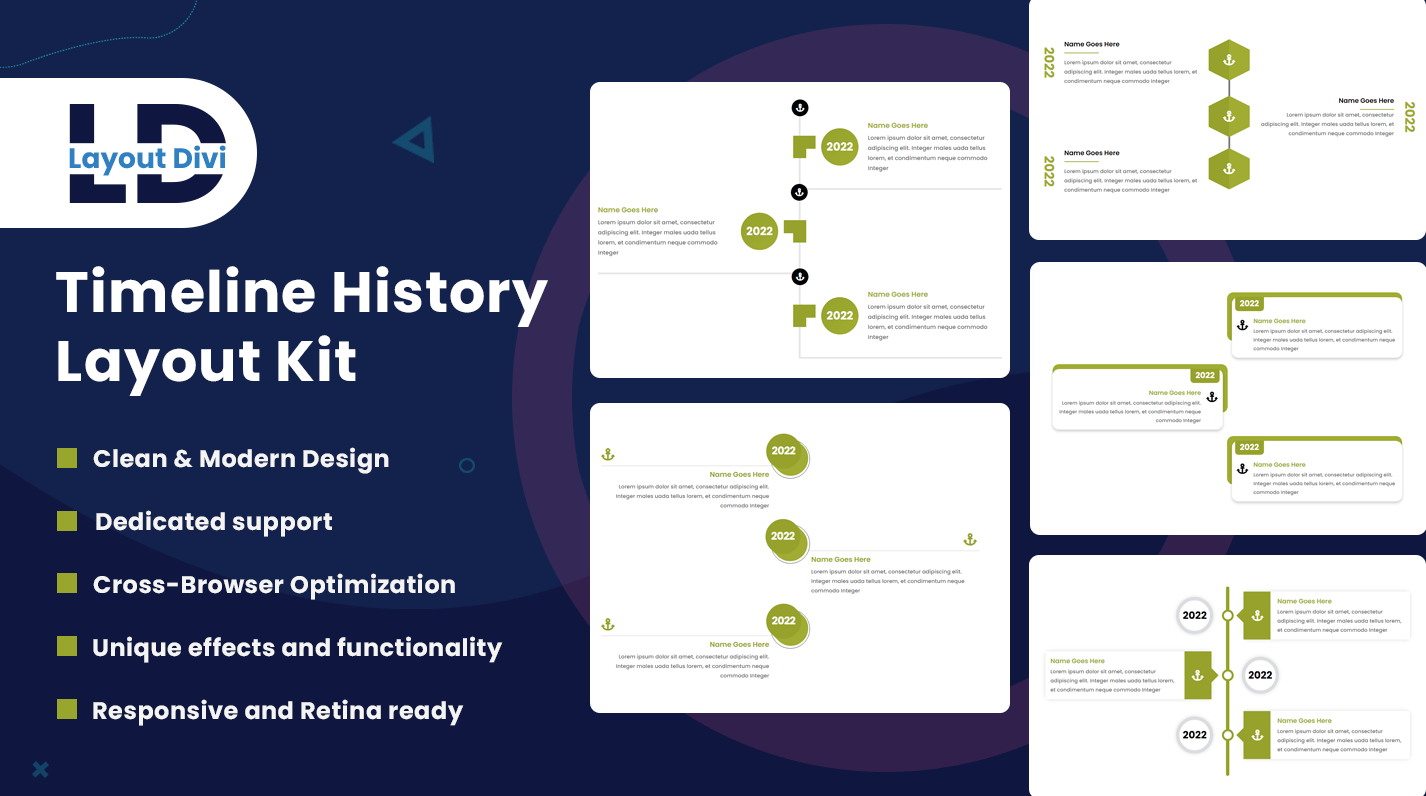 Divi Timeline History Layout Kit