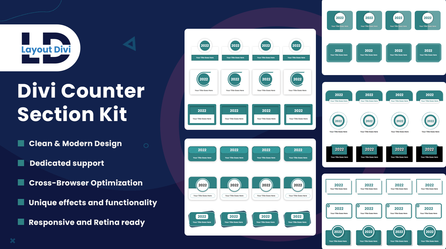 Divi number counter module section kit
