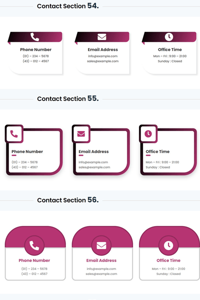 Divi Contact Information Section Pack - Left