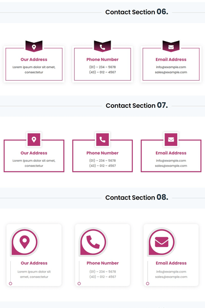 Divi Contact Information Section Pack - Right