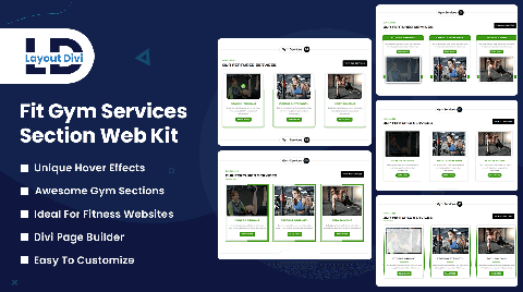 Gym Services Section Divi Layouts