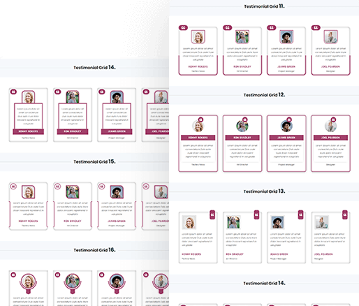 Divi Testimonials Designs Grid Layout 11 To 20