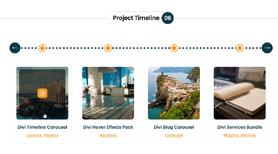 Divi Projects Timeline Layout 6