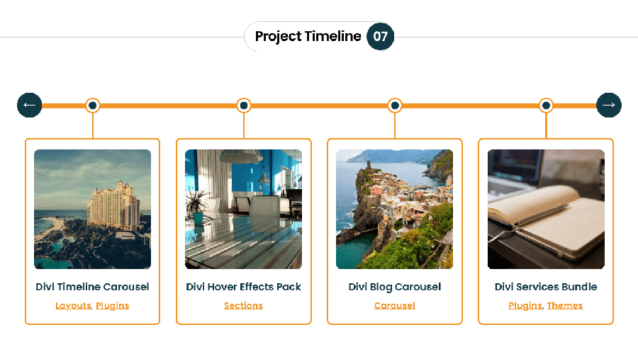 Divi Projects Timeline Layout 7