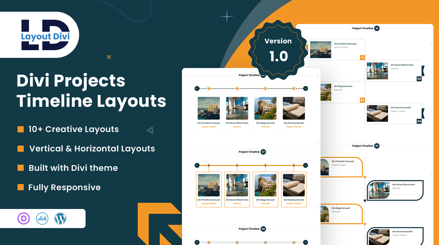 Divi Projects Timeline Layouts