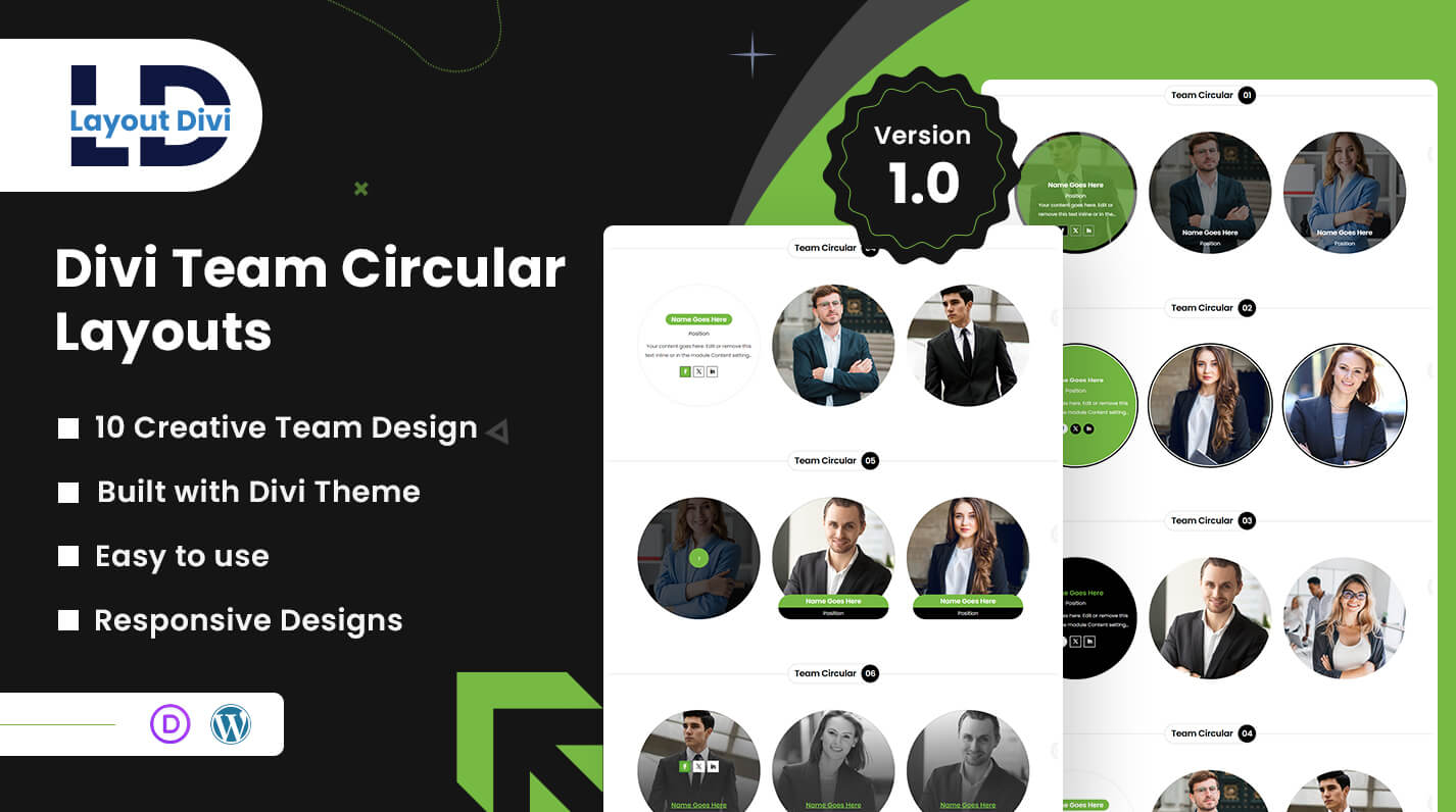 Divi Team Circular Design Layouts