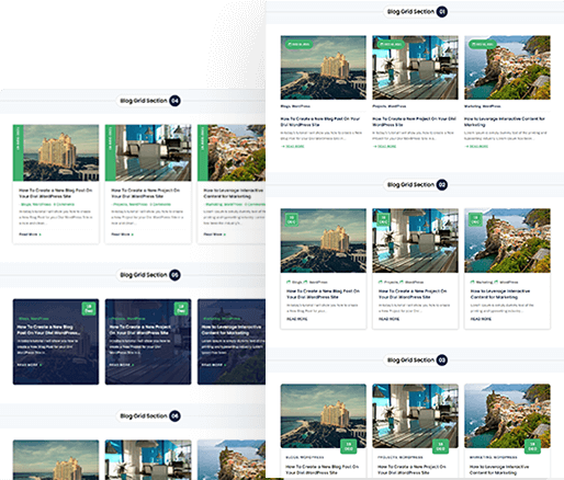 Divi Blog Grid Section 01 To 10