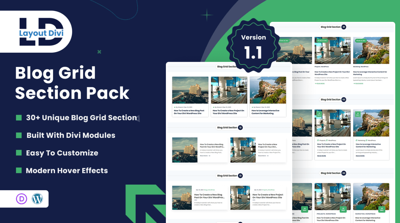 Divi Modules UI Kit - Divi Layouts Demos