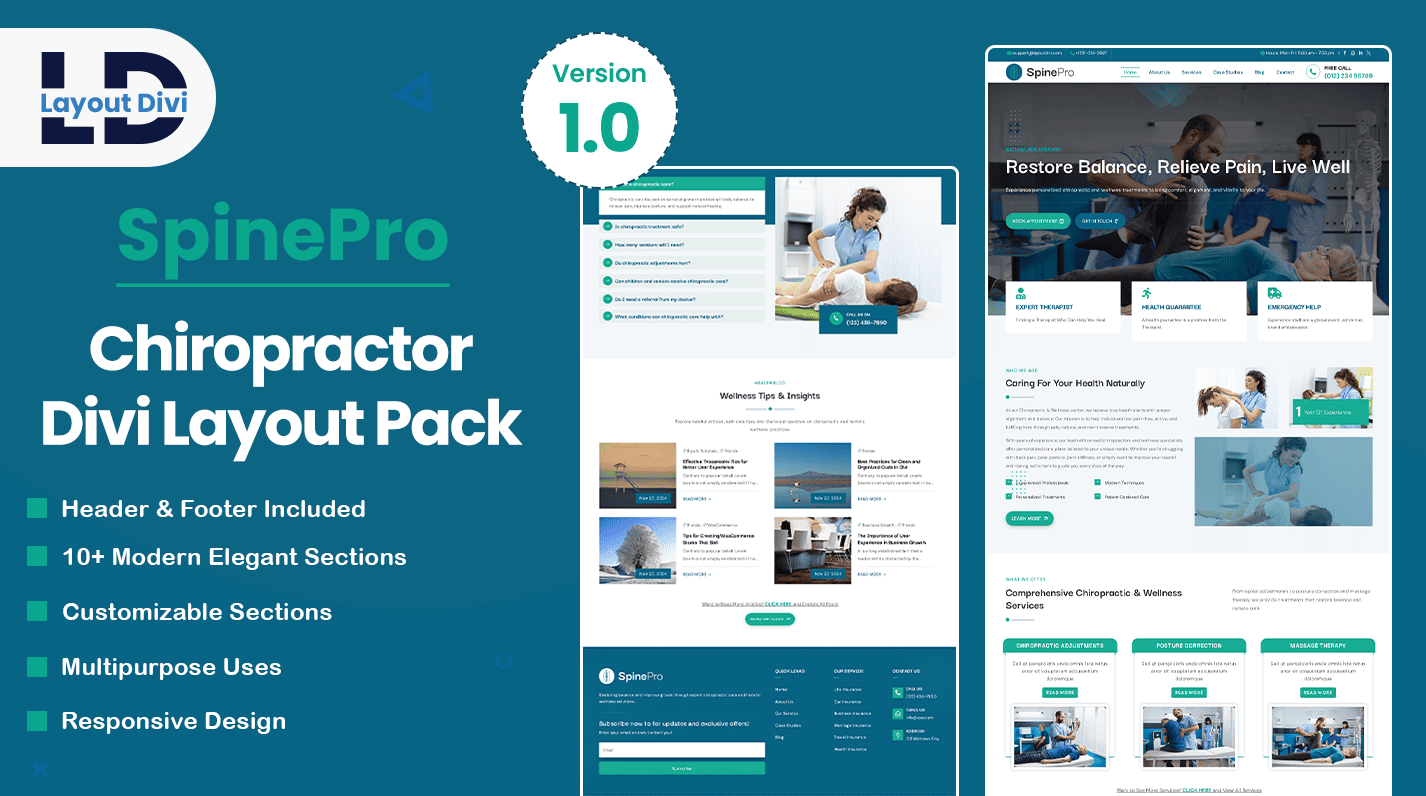 Divi Chiropractor Layout Pack- Featured Image