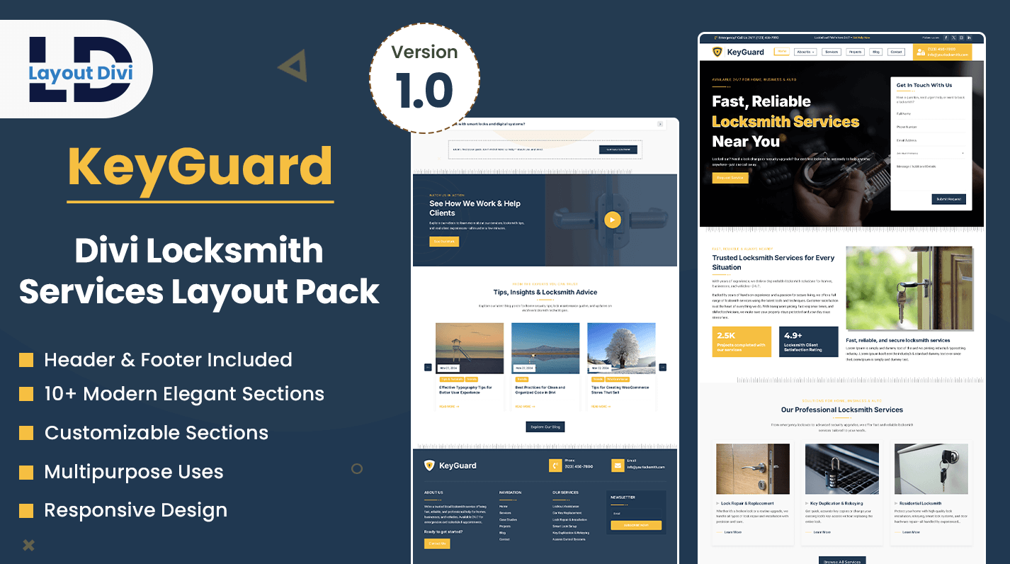 Divi Locksmith Layout Pack- Featured Image