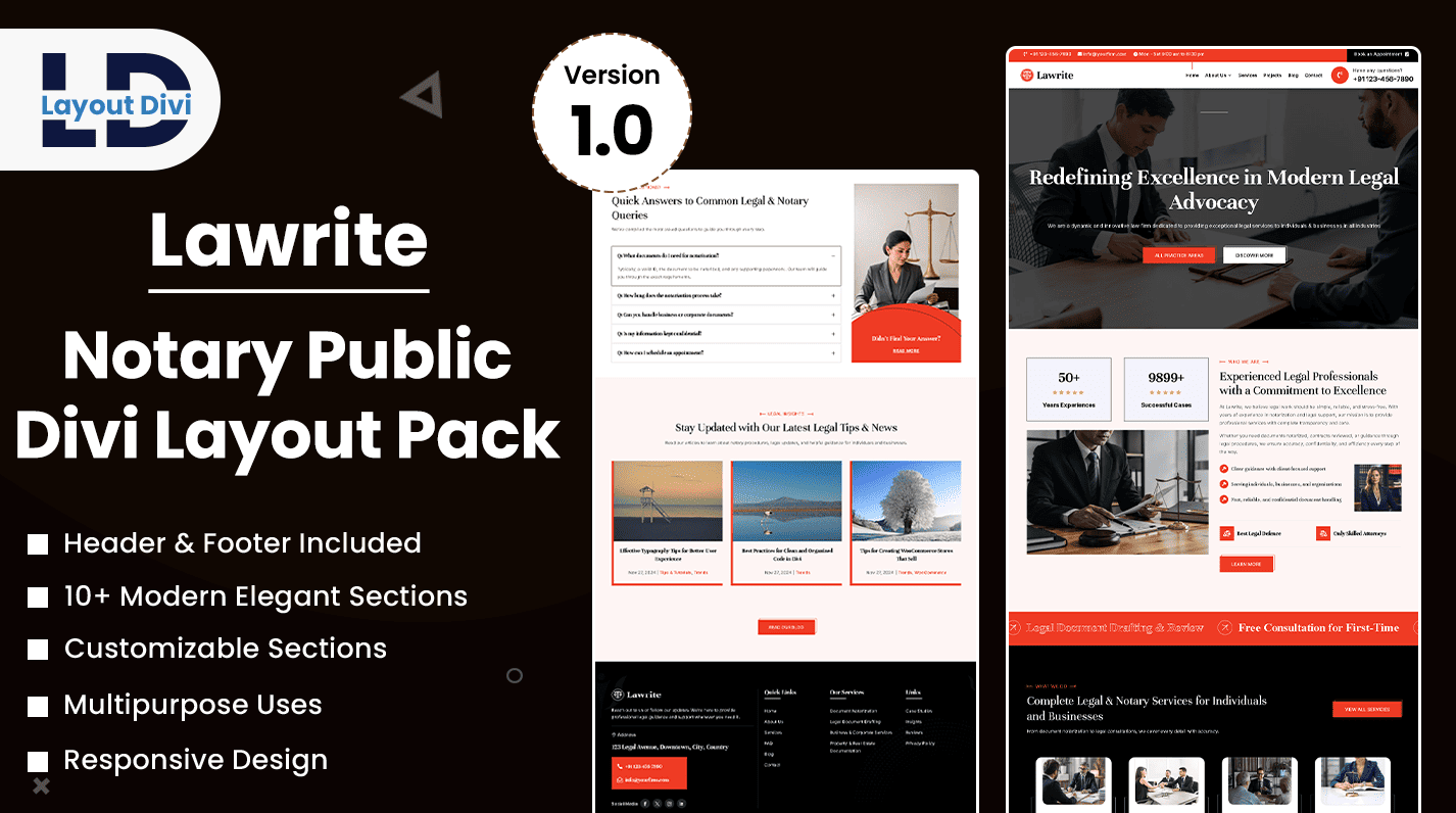 Divi Notary & Legal Services Layout Pack – Featured Image