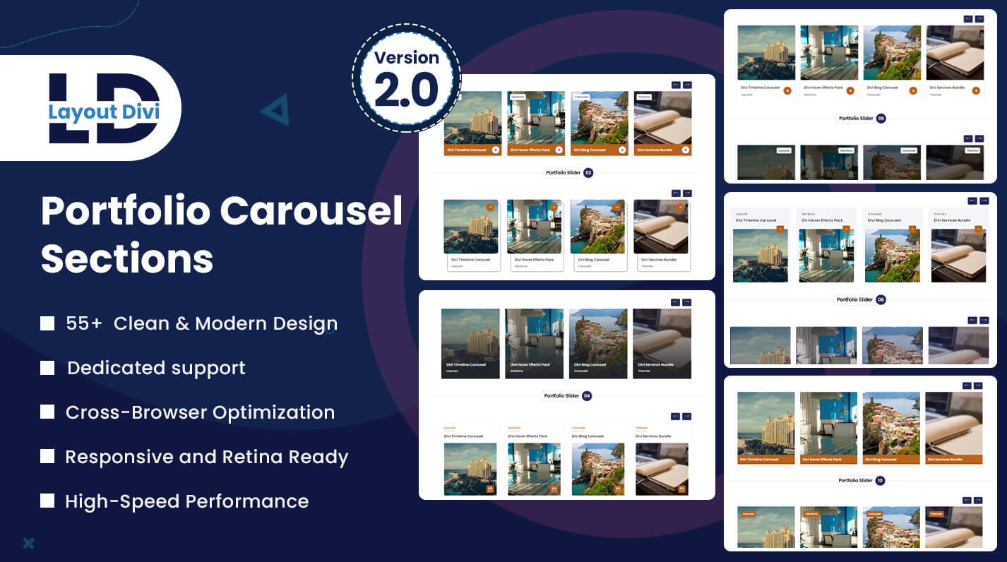 Ultimate Portfolio Carousel Section Pack Feature